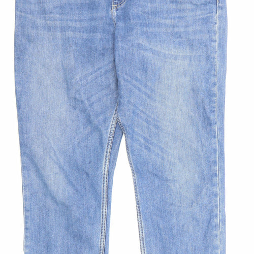 Whistles Womens Blue Cotton Straight Jeans Size 32 in Regular Zip