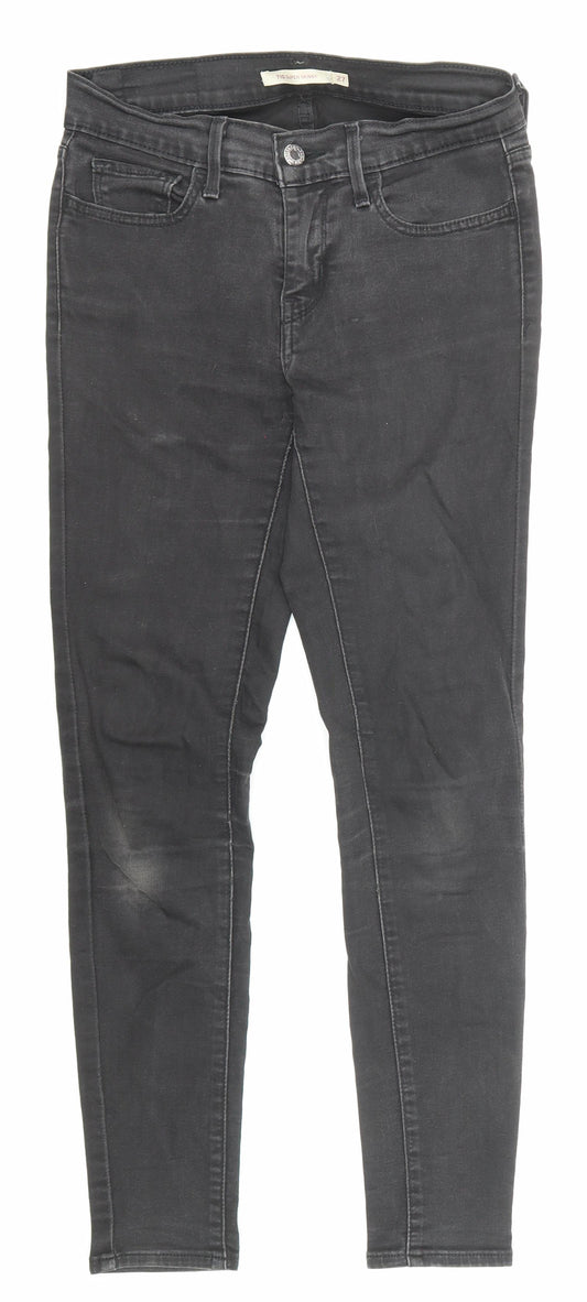 Levi's Womens Black Cotton Skinny Jeans Size 27 in Regular Zip