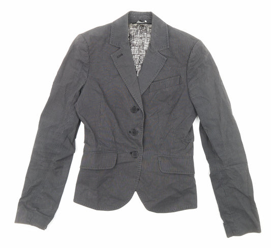 Paul Smith Womens Black Pinstripe Cotton Jacket Suit Jacket Size 12