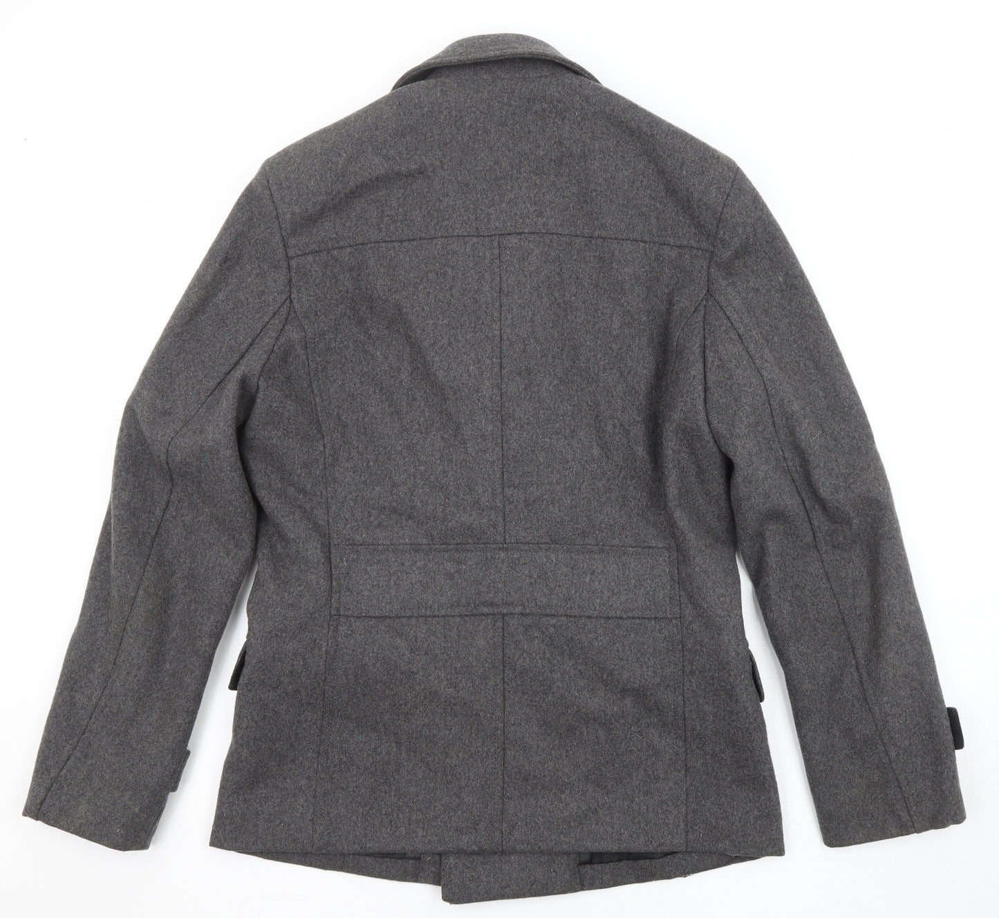 H&M Womens Grey Pea Coat Coat Size 18 Button