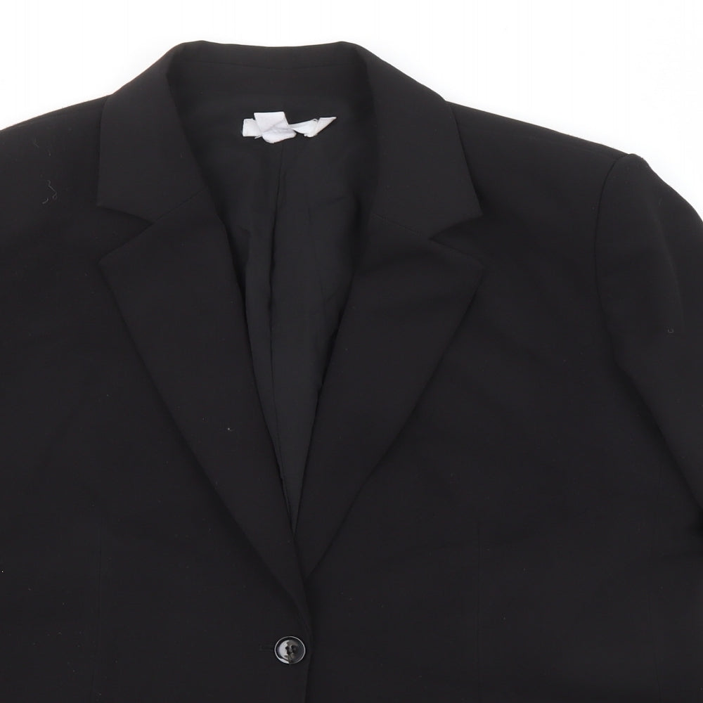 Finery Womens Black Polyester Jacket Suit Jacket Size 16