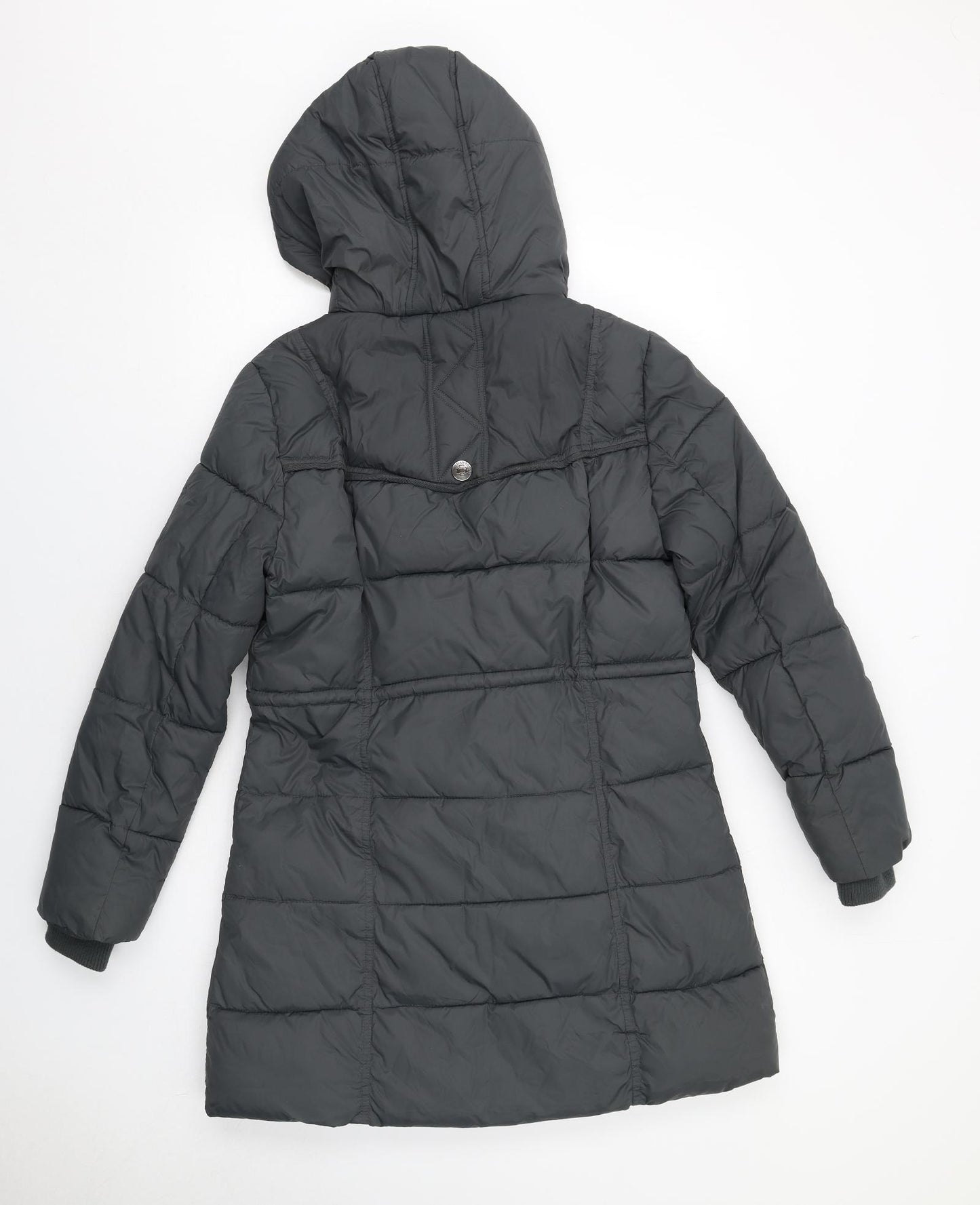 MANTARAY PRODUCTS Womens Black Quilted Coat Size 12 Zip