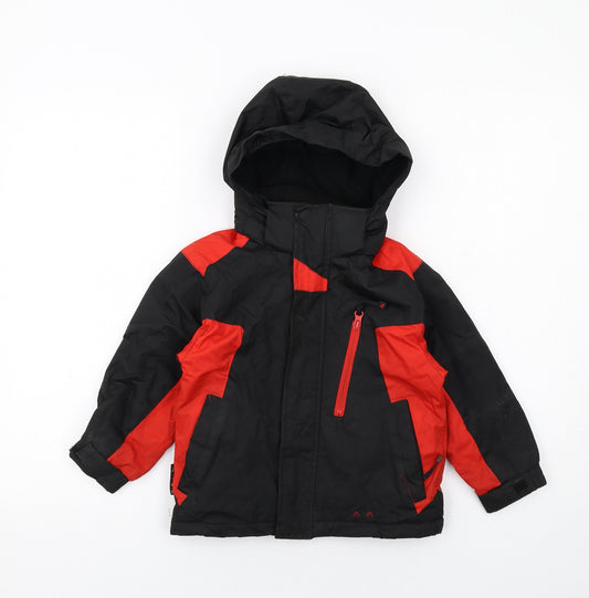 Parallel Boys Black Colourblock Windbreaker Jacket Size 3-4 Years Zip
