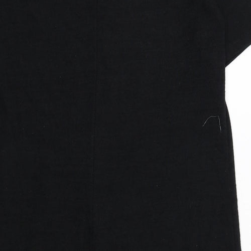 Gap Womens Black Polyester T-Shirt Dress Size L V-Neck Pullover