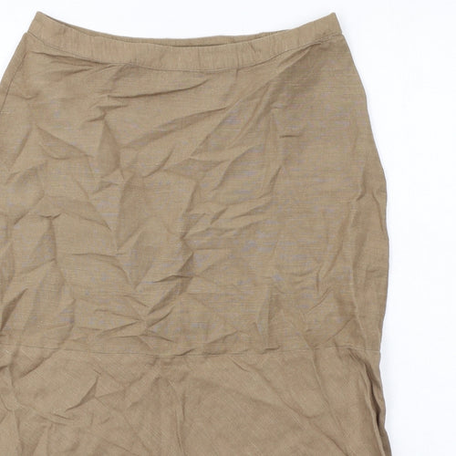 Off Shoot Womens Brown Hemp A-Line Skirt Size 12 Zip