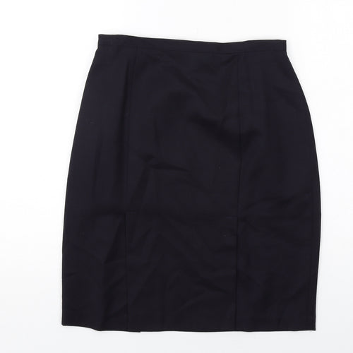 NEXT Womens Blue Wool Straight & Pencil Skirt Size 10 Zip