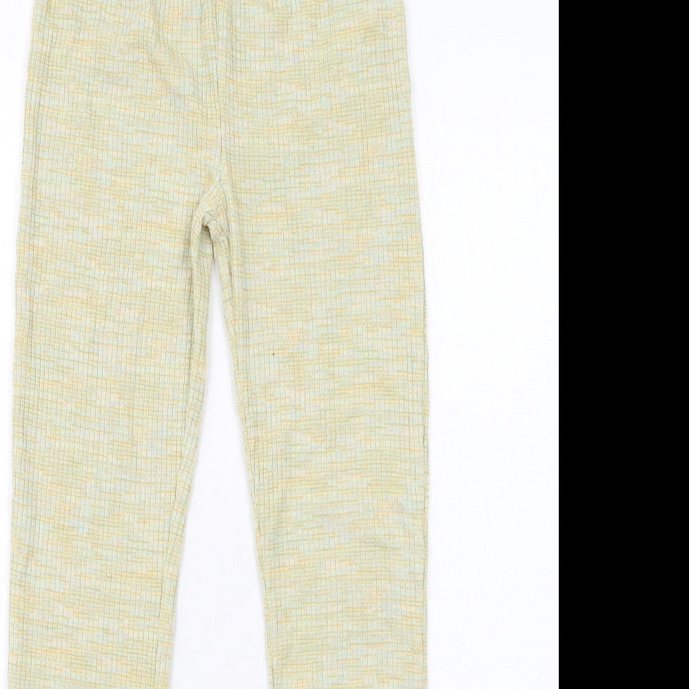 Topshop Womens Green Polyester Trousers Size 10 Regular - Ring Detail