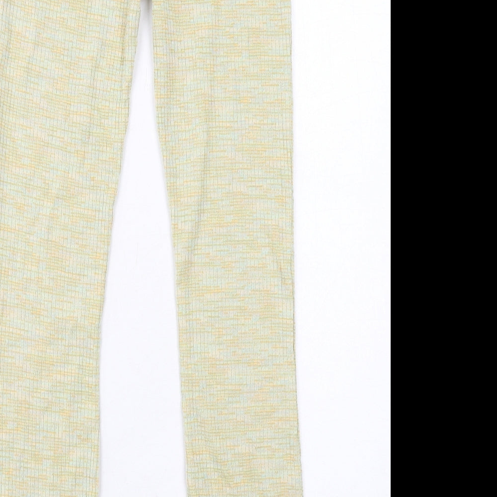 Topshop Womens Green Polyester Trousers Size 10 Regular - Ring Detail