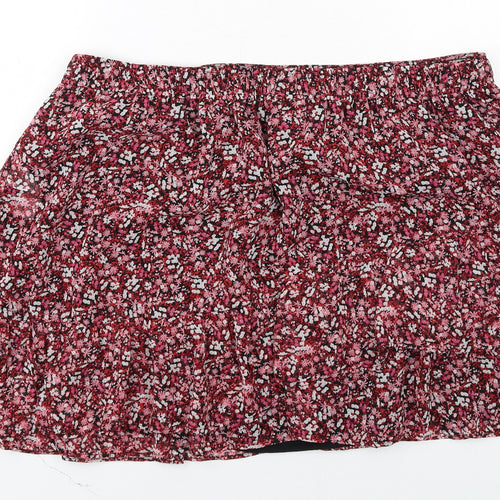 New Look Womens Pink Floral Polyester Skater Skirt Size 18