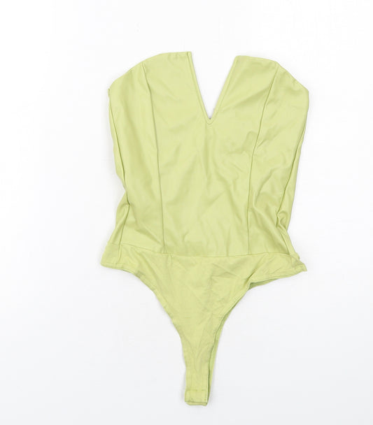 River Island Womens Green Polyester Bodysuit One-Piece Size 8 Snap