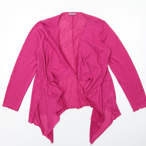 Marks and Spencer Womens Pink V-Neck Polyester Cardigan Jumper Size 12 - Waterfall design