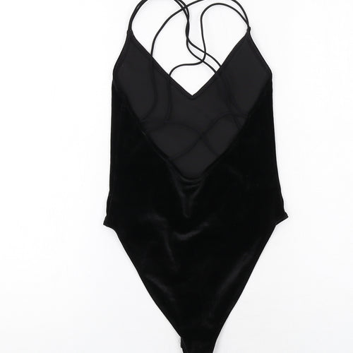 H&M Womens Black Polyester Bodysuit One-Piece Size XS Snap