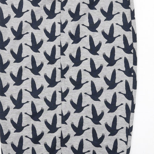 H&M Womens Grey Geometric Polyester Bandage Skirt Size M Zip - Bird pattern