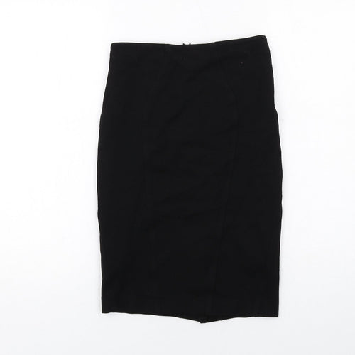 Monsoon Womens Black Viscose Straight & Pencil Skirt Size 8 Zip
