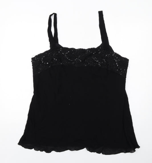 Ann Harvey Womens Black Polyester Camisole Tank Size 24 Square Neck