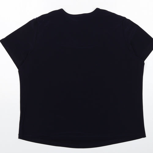 Eastex Womens Blue Polyester Basic T-Shirt Size 18 Round Neck