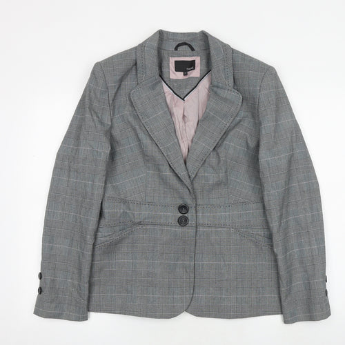 NEXT Womens Grey Check Viscose Jacket Suit Jacket Size 16
