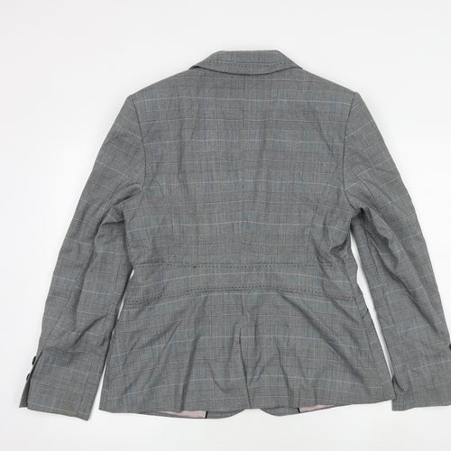 NEXT Womens Grey Check Viscose Jacket Suit Jacket Size 16
