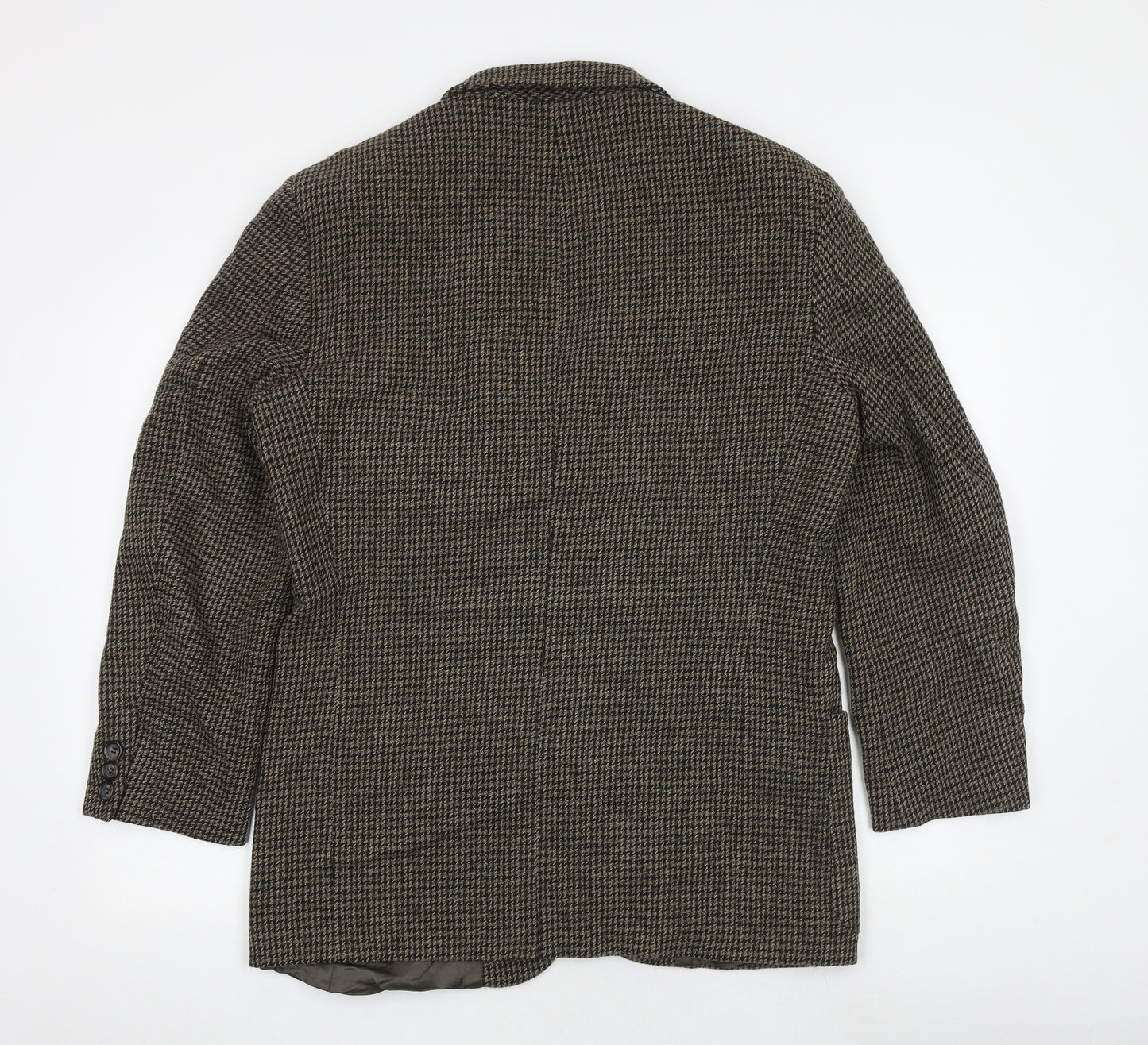 Marks and Spencer Mens Brown Geometric Wool Jacket Blazer Size 40 Regular