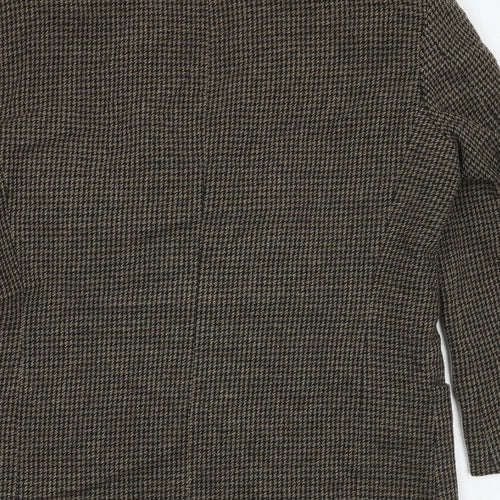 Marks and Spencer Mens Brown Geometric Wool Jacket Blazer Size 40 Regular