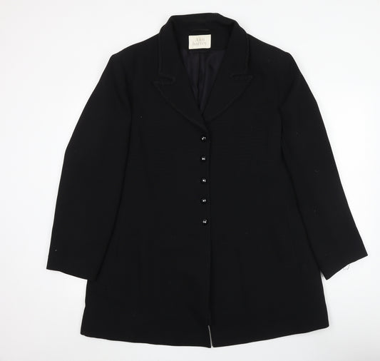Ann Harvey Womens Black Overcoat Coat Size 20 Button