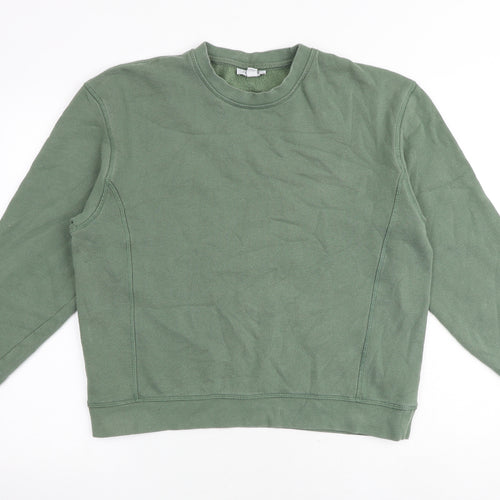 Topshop Womens Green Cotton Pullover Sweatshirt Size S Pullover