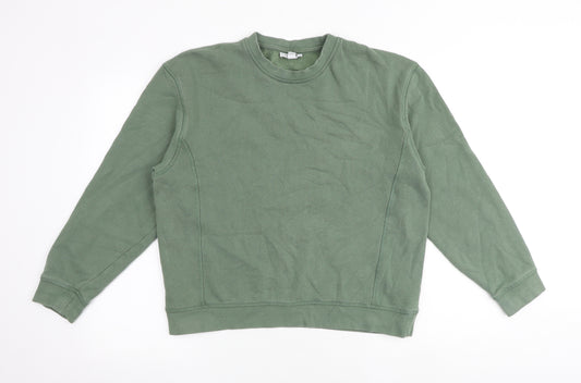 Topshop Womens Green Cotton Pullover Sweatshirt Size S Pullover