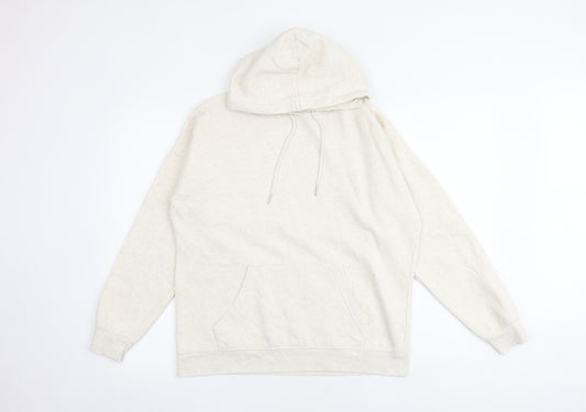 New Look Womens Beige Cotton Pullover Hoodie Size M Pullover