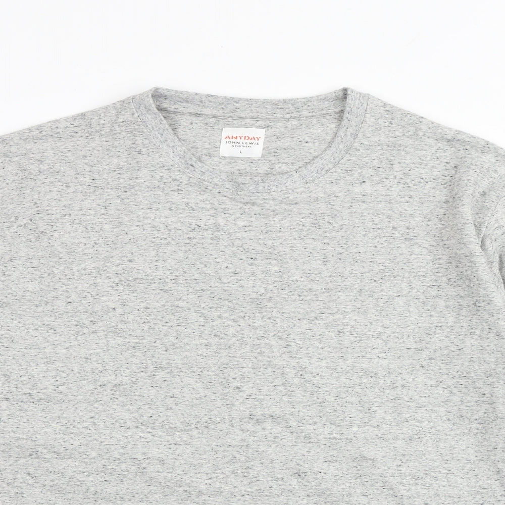 John Lewis Mens Grey Cotton Pullover Sweatshirt Size L