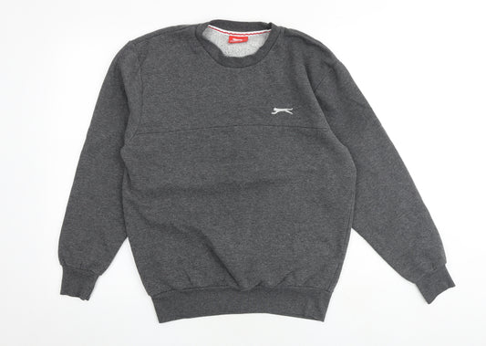 Slazenger Mens Grey Cotton Pullover Sweatshirt Size S