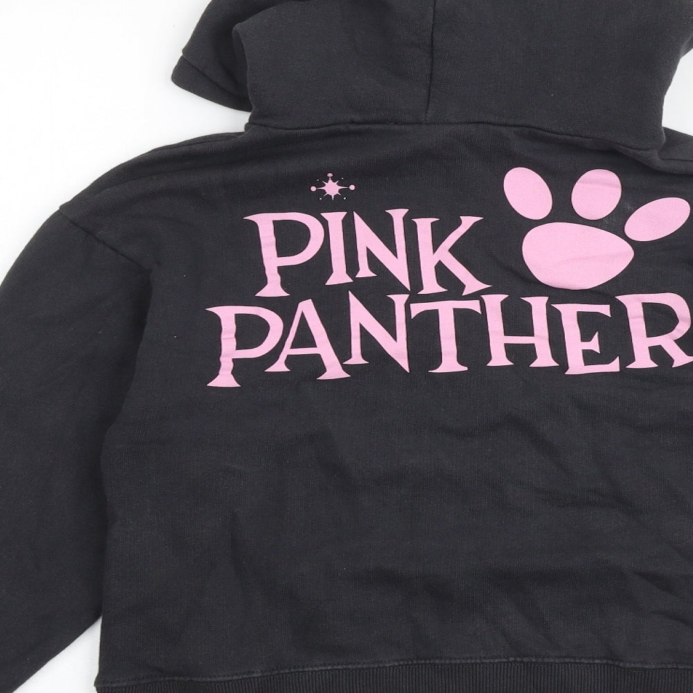 Zara Girls Grey 100% Cotton Pullover Hoodie Size 10 Years Pullover - Pink Panther