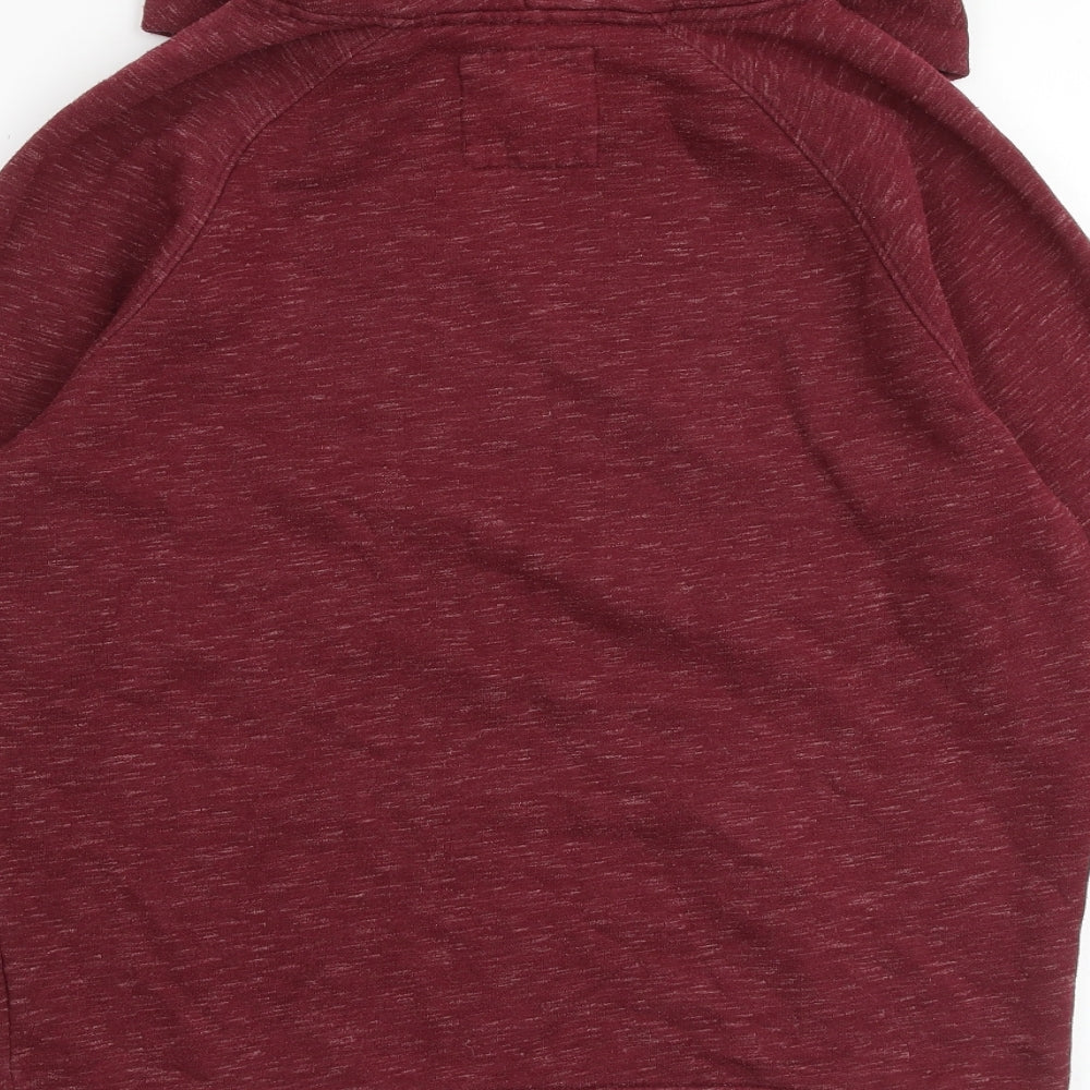 Hollister Mens Red Cotton Pullover Hoodie Size S