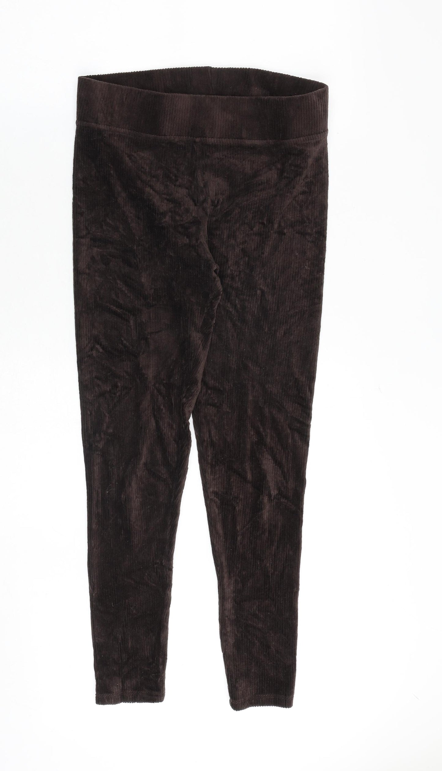 Marks and Spencer Womens Brown Cotton Carrot Leggings Size 10 Regular