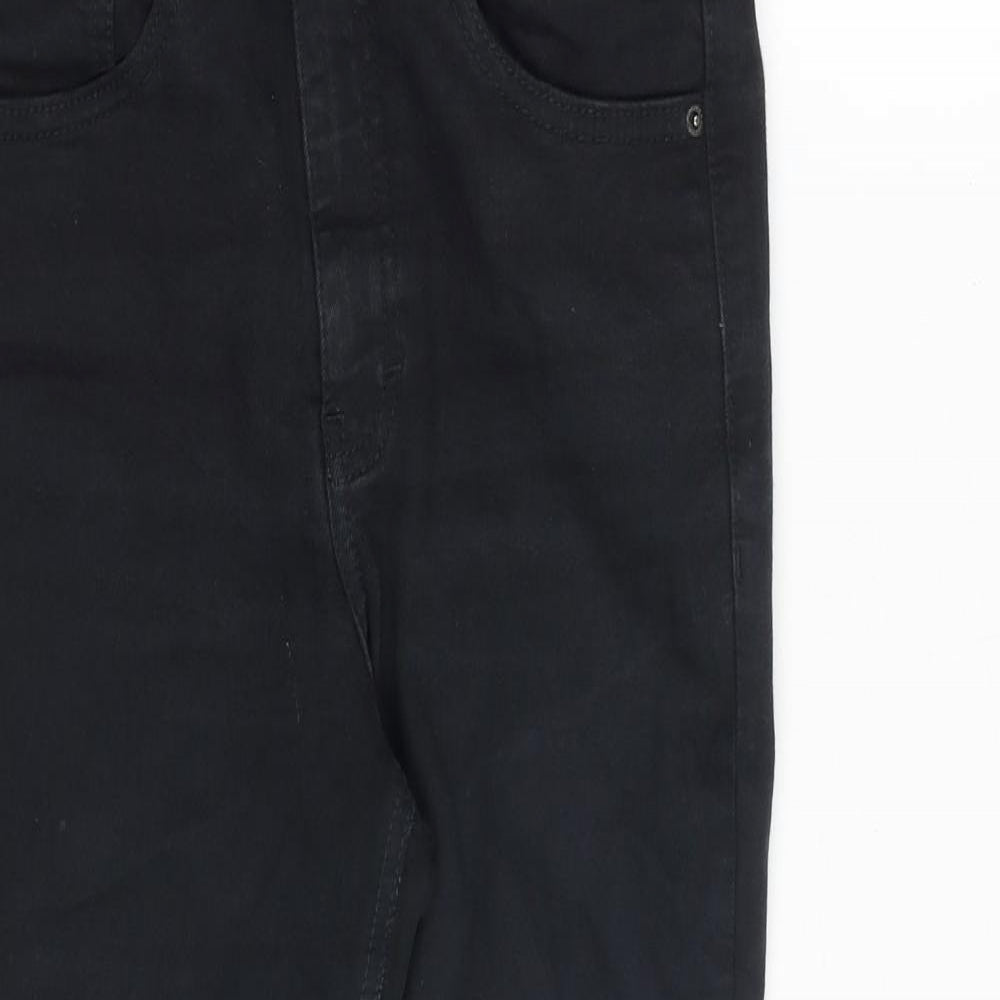 Topshop Womens Black Cotton Skinny Jeans Size 28 in Slim Zip
