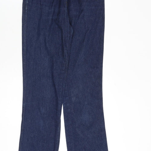 Oasis Womens Blue Cotton Straight Jeans Size 10 Regular Zip