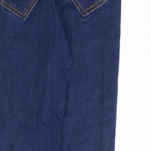 Zara Womens Blue Cotton Skinny Jeans Size 12 Regular Zip