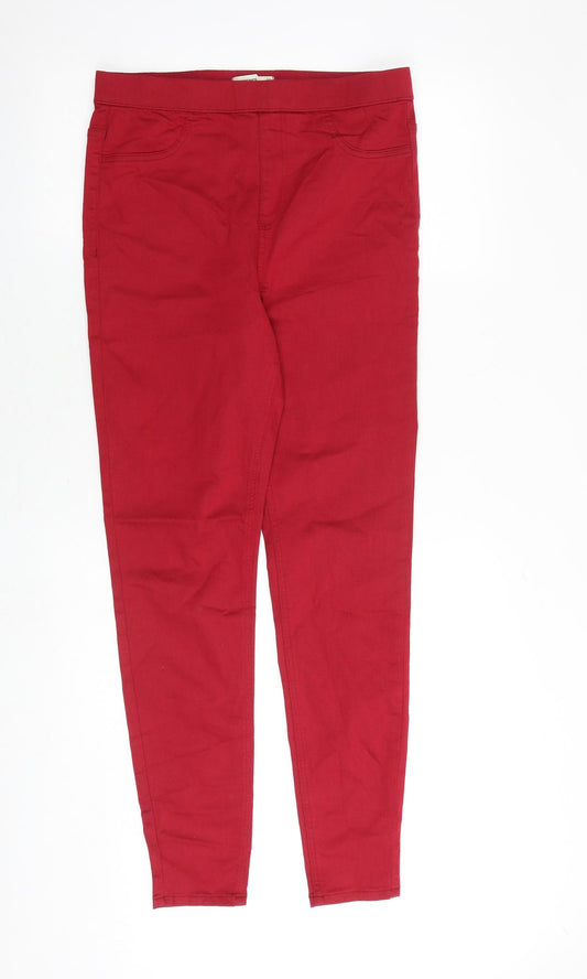 Marks and Spencer Womens Red Cotton Jegging Jeans Size 12 Regular