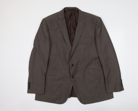 Marks and Spencer Mens Brown Polyester Jacket Suit Jacket Size 48 Regular