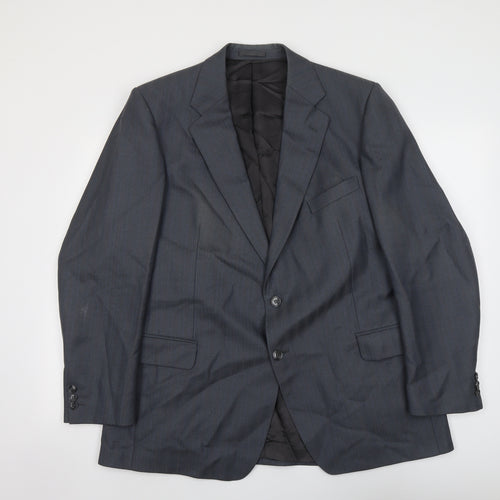 Magee Mens Blue Wool Jacket Suit Jacket Size 42 Regular