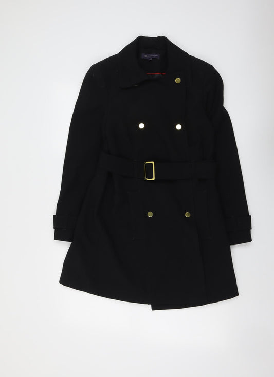 Marks and Spencer Womens Black Trench Coat Coat Size 10 Button
