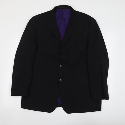 Marks and Spencer Mens Black Patent Leather Jacket Suit Jacket Size 44 Regular