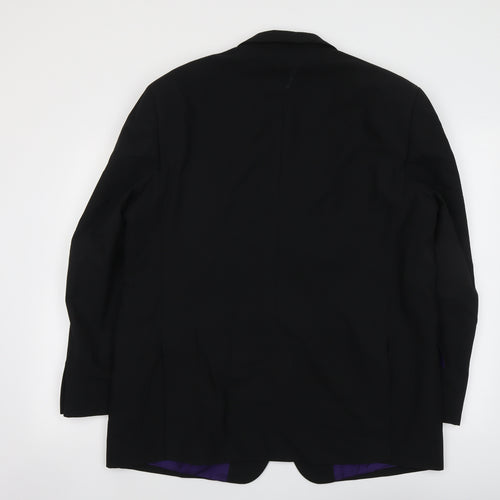 Marks and Spencer Mens Black Patent Leather Jacket Suit Jacket Size 44 Regular