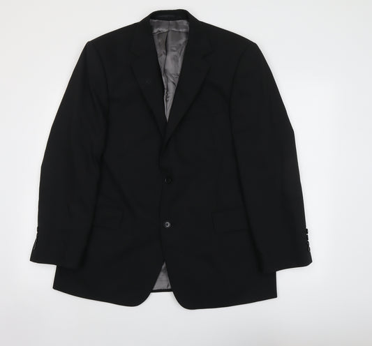 Austin Reed Mens Black Wool Jacket Suit Jacket Size 42 Regular