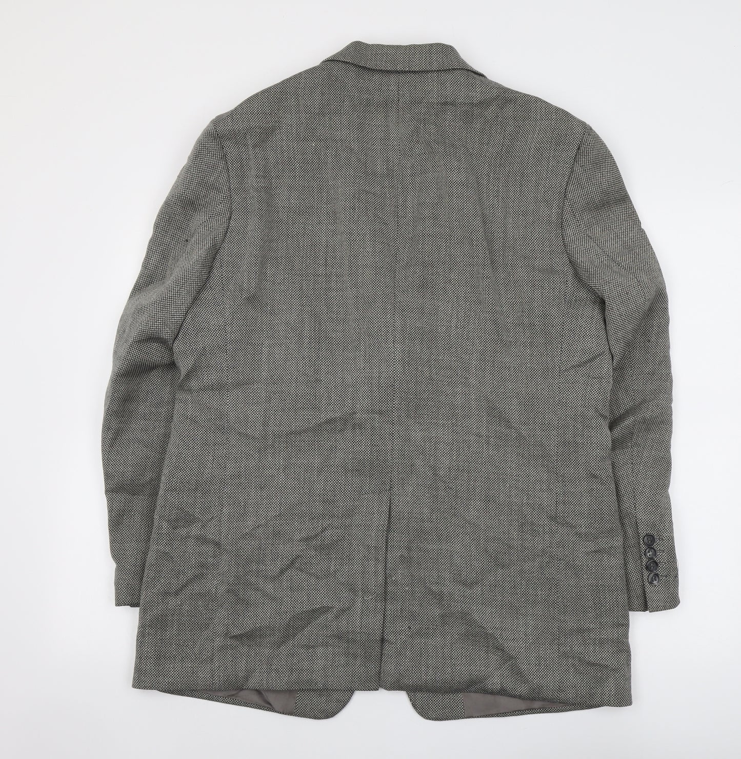 Mario Barutti Mens Grey Geometric Wool Jacket Suit Jacket Size 42 Regular