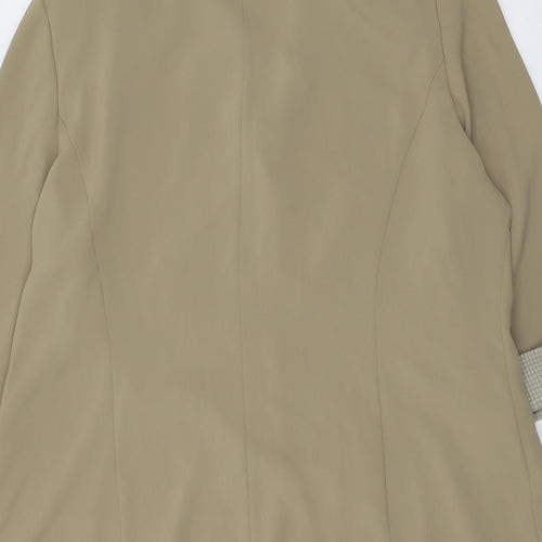 FRANK WALDER Womens Beige Jacket Blazer Size 18 Button