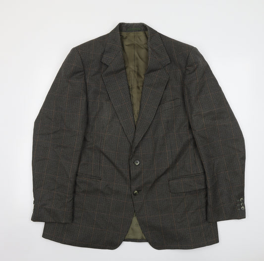 Magee Mens Brown Geometric Wool Jacket Suit Jacket Size 42 Regular