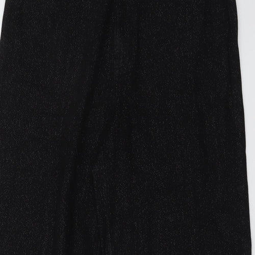 Per Una Womens Black Cotton Straight Jeans Size 14 L29 in Regular Button