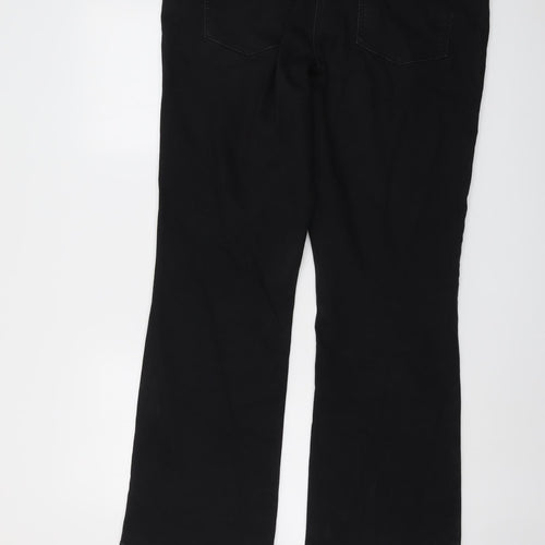 Bonmarché Womens Black Cotton Bootcut Jeans Size 18 L31 in Regular Button