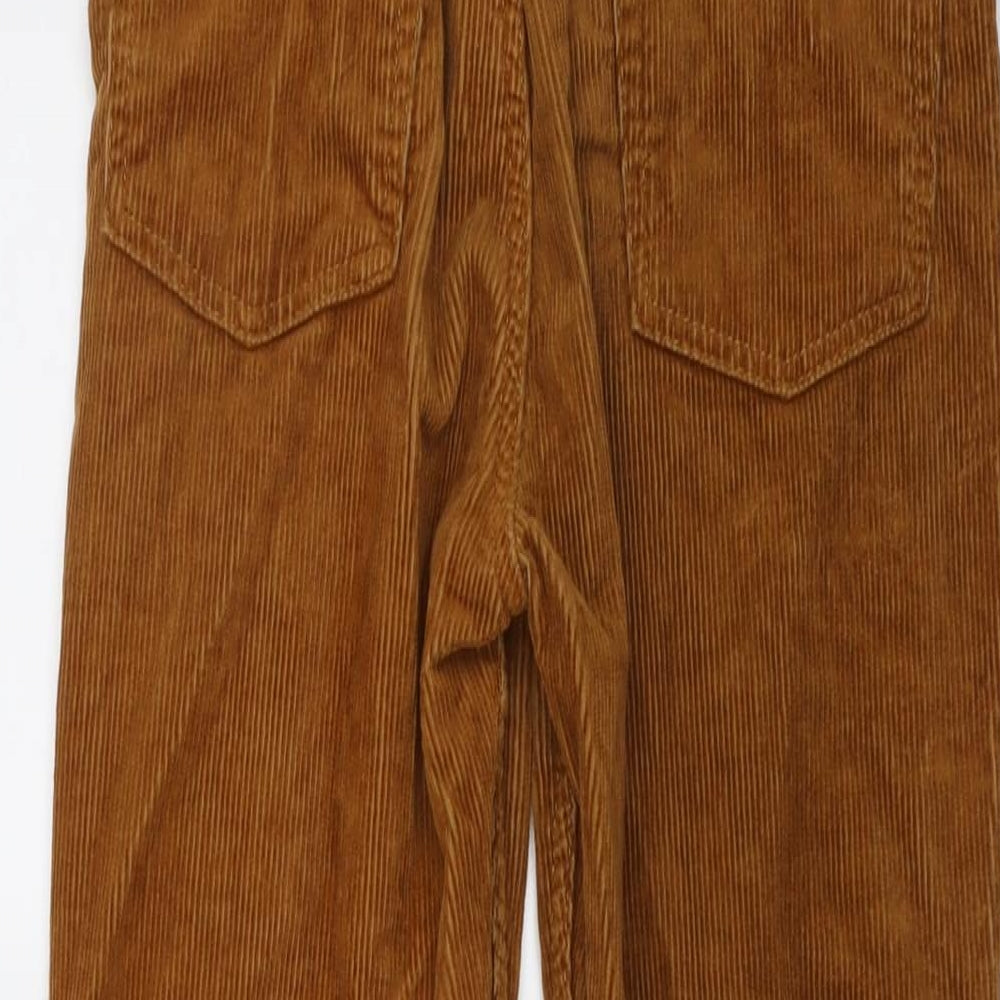 Pull&Bear Womens Brown Cotton Trousers Size 12 L26 in Regular Button
