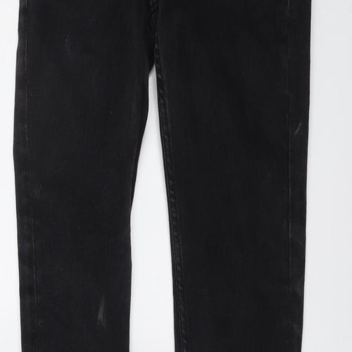 Weekday Womens Black Cotton Bootcut Jeans Size 23 in L33 in Regular Button